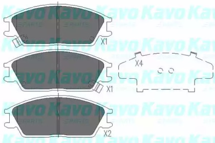 KAVO PARTS HYUNDAI гальмів.колодки передн.Accent 94-,Getz 02-,Pony 89-