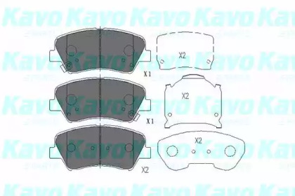 KAVO PARTS KIA Колодки тормозные передние Ceed 13-, Carens 1,7CRDi 13-