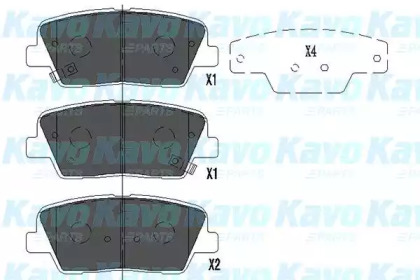 KAVO PARTS HYUNDAI Тормозные колодки задн.Sorento,Santa Fe 06-