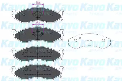 KAVO PARTS JEEP Тормозн.колодки передн. Grand Cherokee,Kia Carnival