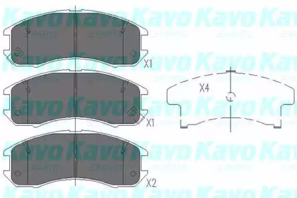 KAVO PARTS MAZDA колодки гальмівні передні 626 1,8-2,2 89-92