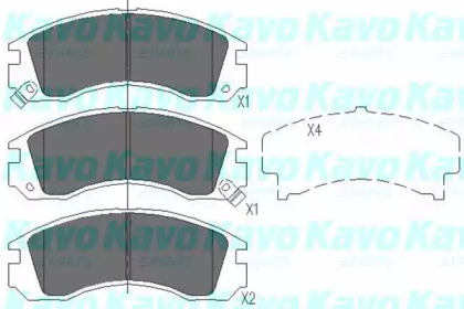 KAVO PARTS MITSUBISHI Тормозные колодки перед. Pajero 90-,L200/400,Galant ,Lancer