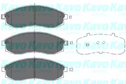 KAVO PARTS MITSUBISHI гальмівні колодки передн. L200 96-, NISSAN MAXIMA / MAXIMA QX IV (A32) 3.0 95-00