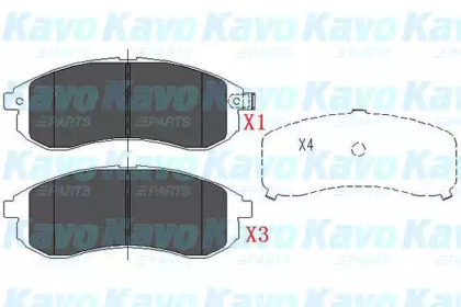 KAVO PARTS MITSUBISHI Тормозн.колодки передн.L200 96-