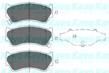 KAVO PARTS NISSAN Тормозные колодки передн. Almera,Suzuki Baleno 95-