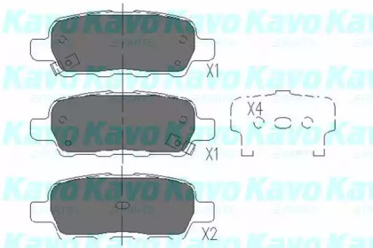 KAVO PARTS NISSAN Гальмівні колодки задн.Qashqai, Teana, Tiida, Murano,X-Trail 06/01-