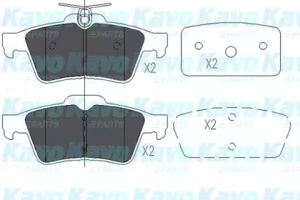 KAVO PARTS FORD гальмівні колодки диск.задн. (з електронним стоян.гальмом) Focus II,Mazda 3,Vectra C,Citroen C5 III 08-,Peugeot,Renault