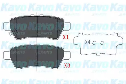 KAVO PARTS NISSAN Тормозные колодки задн. Pathfinder 05 -