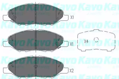 KAVO PARTS NISSAN Тормозные колодки передн.Tiida 07-