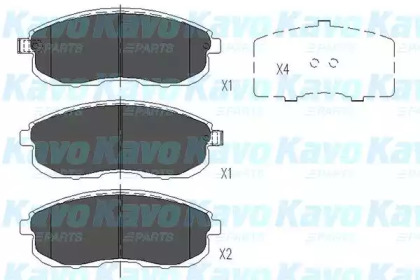 KAVO PARTS NISSAN гальмівні колодки передн.Tiida 04-,Juke 14-,Maxima QX