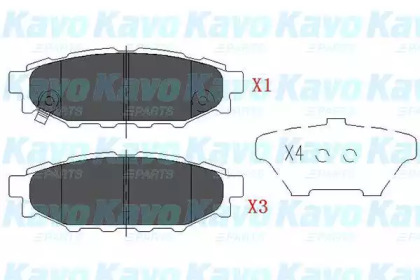 KAVO PARTS SUBARU гальмівні колодки задн. Forester,Impreza,Legacy,Outback