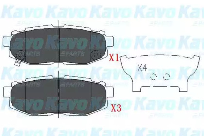 KAVO PARTS SUBARU Гальмівні колодки задн Legacy IV 03-,Outback 03-,Tribeca 05-