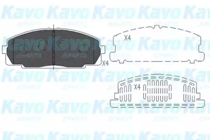 KAVO PARTS TOYOTA Тормозные колодки передн.Hiace III,IV 89-06