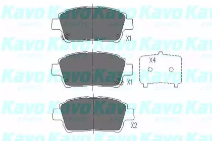 KAVO PARTS TOYOTA  гальмівні колодки передн. Corolla 02-,Yaris