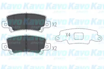 KAVO PARTS TOYOTA гальмів.колодки задн.Corolla 02-