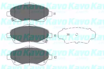 KAVO PARTS TOYOTA Тормозные колодки передн.Avensis 03-