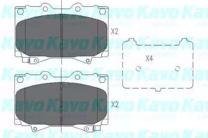 KAVO PARTS TOYOTA гальмівні колодки передн.Land Cruiser 100 98-