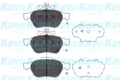 KAVO PARTS TOYOTA Гальмівні колодки AVENSIS 01-03