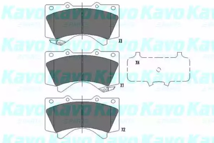 KAVO PARTS TOYOTA Тормозные колодки передн.Land Cruiser 4.7/4.5d 08-