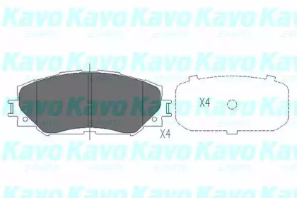 KAVO PARTS TOYOTA Колодки тормозные передн. Auris, Rav 4 III 05-