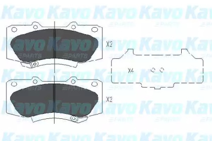 KAVO PARTS TOYOTA гальмівні колодки передн.Hilux 05-