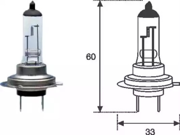 Лампа розжарювання H7 12V 55W PX26d STANDART (вир-во Magneti Marelli)