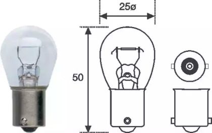 Лампа розжарювання P21W 12V 21W BA15d (вир-во Magneti Marelli)