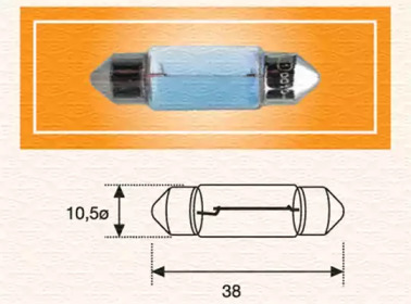 MAGNETI MARELLI C10W 24V автолампа пальчикова (38мм)