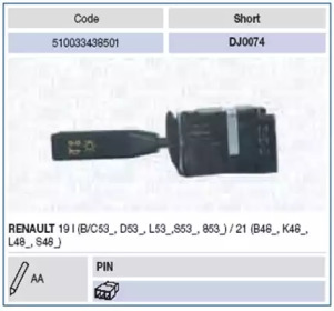 MAGNETI MARELLI LIGHTS перемикач RENAULT R19-CHAMADE-R21 87 [510033438501]