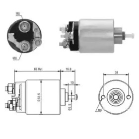 MEATDORIA FORD Втягуюче реле стартера FIESTA V 1.25 16V 03-08, FOCUS II 1.4 04-12, MAZDA 2 (DY) 1.4 03-07, VOLVO S40 II 1.6 05-12