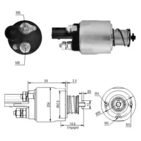 MEATDORIA AUDI Втягуюче реле стартера A3 (8P1) 2.0 TDI 06-12, A4 B6 (8E2) 2.4 01-04, SEAT ALTEA XL 1.6 06-, SKODA FABIA II (542) 1.6 07-14, OCTAVIA II Combi 2.0 TDI 06-10