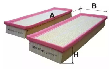 Фільтр повітряний MB C (203), E (211, 212), S (220, 221) 98-  (2шт.) (вир-во M-FILTER)