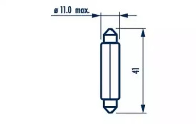 Лампа T10.5x43 12V 10W SV 8,5