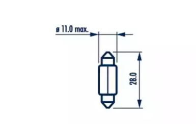 Лампа T10.5x30 12V 10W SV 8,5