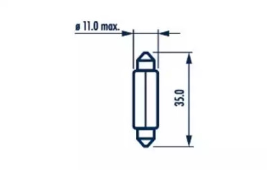 Лампа T10.5x38 12V 10W SV8.5 T10,5X38