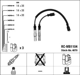 4070 Комплект ізольованих проводів для свічок запалення RC-MB1104