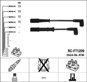 К-кт проводiв NGK (RC-FT1209) ALFA ROMEO/FIAT/FORD/LANCIA Mito/Punto/KA/Ypsilon \1,2-1,4 \05>>