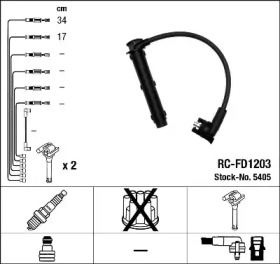 К-кт проводiв NGK (RC-FD1203) FORD Escort/Galaxy/Scorpio/Transit \2,0-2,3 \91-06