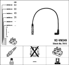 К-кт проводiв NGK (RC-VW249) SEAT/SKODA/VW Alhambra/Octavia/Golf \1,6-2,0 \95-15