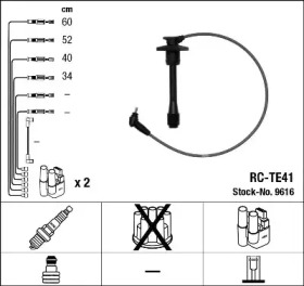 К-кт проводiв NGK (RC-TE41) TOYOTA Carina/Corolla/Paseo/Starlet \1,3-1,6 \92-99