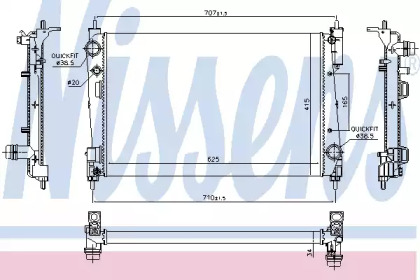 NISSENS OPEL Радіатор сист. охолодження двиг. Corsa D, Fiat Grande Punto 1.3d 06-