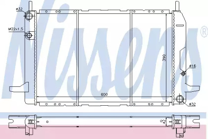 NISSENS FORD Радіатор охолодження двиг. SCORPIO OHC 2,0  85- (600x390x42)