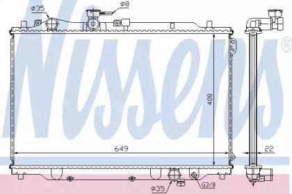 Радіатор охолодження двигуна MZ626 16/18/22 MT 87-91 (вир-во Nissens)