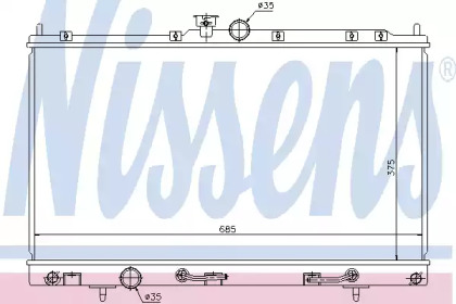 NISSENS MITSUBISHI Радіатор охолодження двиг. (built-in oil cooler) LANCER 1.8 02- (механіка)