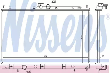 Радіатор охолодження MITSUBISHI OUTLANDER (CU2, 5W) (03-) (вир-во Nissens)