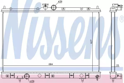 Радіатор охолодження MITSUBISHI OUTLANDER (CU2, 5W) (03-) (вир-во Nissens)