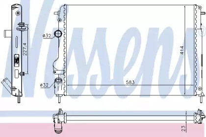 NISSENS RENAULT Радіатор сист. охолодження двиг. MEGANE 1.9 dCi 02- (585x399x34)
