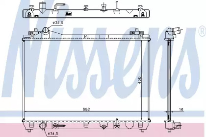 NISSENS SUZUKI Радіатор охолодження двиг. (механ. коробка) Grand Vitara II 2.0/2.4 05-