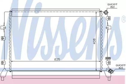 NISSENS VW Радіатор охолодження двиг. BEETLE 1.2 11-, CADDY ALLTRACK 1.0, 1.2, 1.4 15-