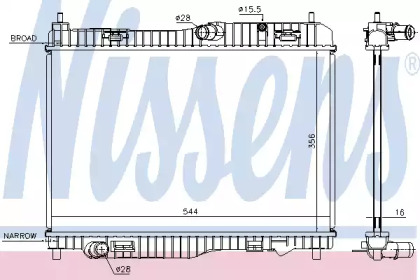 Радіатор охолодження FORD FIESTA VI (CCN) (12-) 1.0 i 12V (вир-во Nissens)